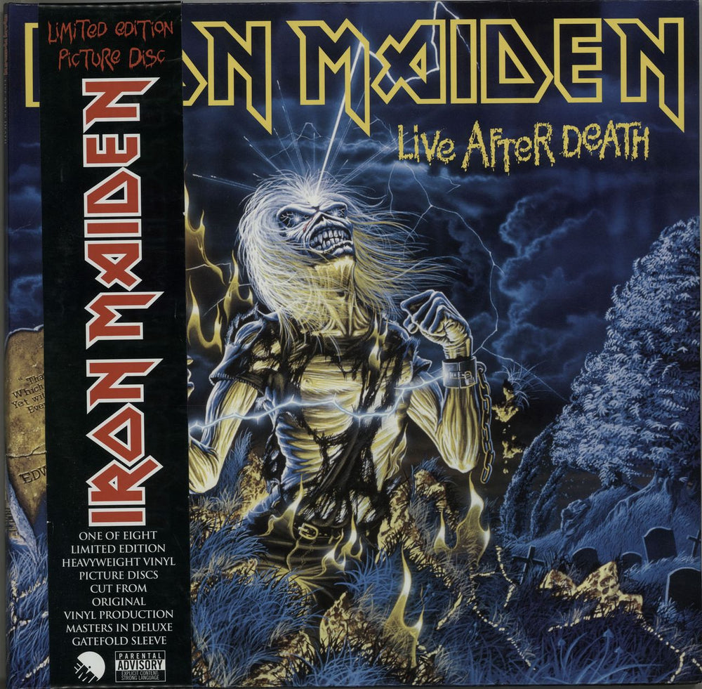 Iron Maiden Live After Death + Obi UK picture disc LP (vinyl picture disc album) 729521