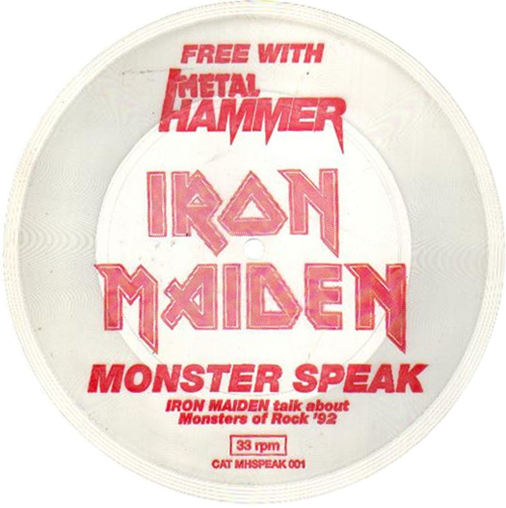 Iron Maiden Monster Speak UK 7" vinyl single (7 inch record / 45) MHSPEAK001