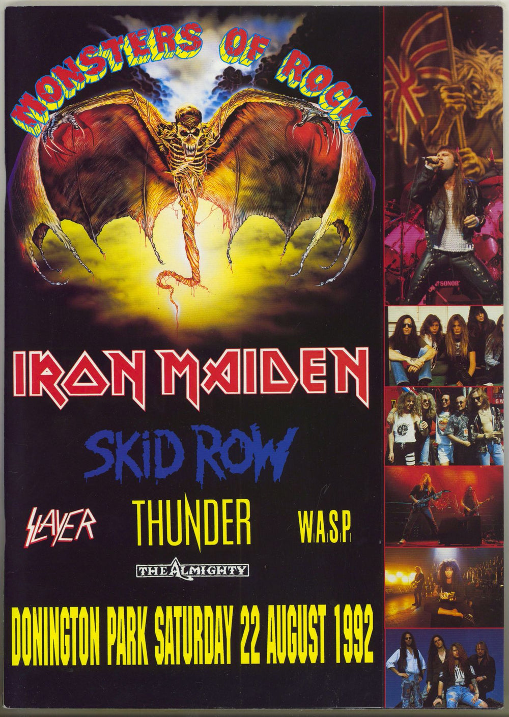 Iron Maiden Monsters Of Rock Tour Programme 1992 + Tickets UK tour programme TOUR PROGRAMME