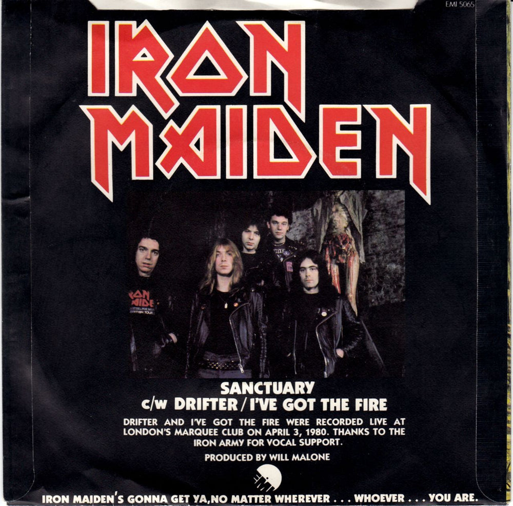 Iron Maiden Sanctuary - Demo + Censored P/S - VG UK Promo 7" vinyl single (7 inch record / 45)