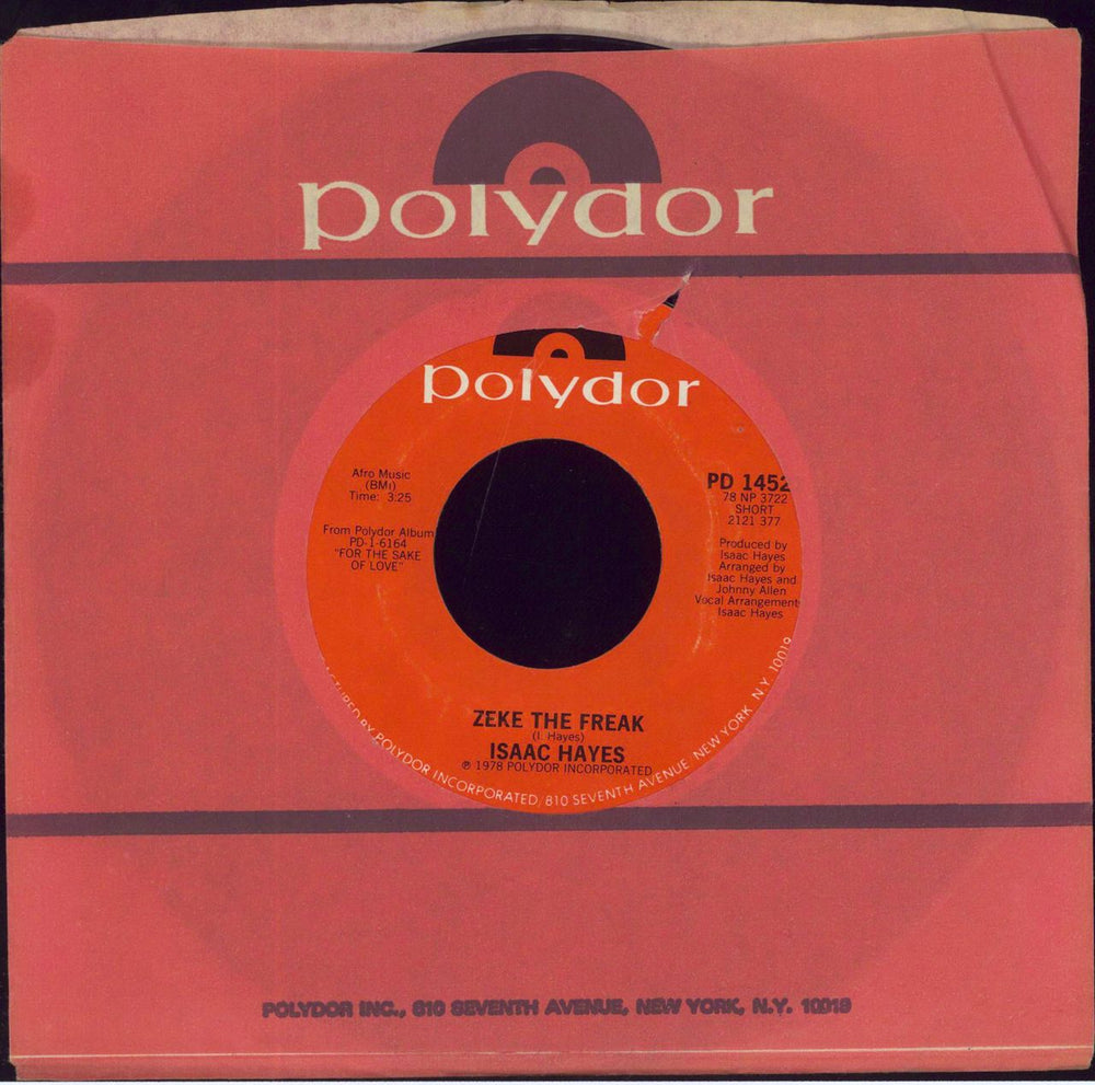 Isaac Hayes Zeke The Freak US 7" vinyl single (7 inch record / 45) PD14521