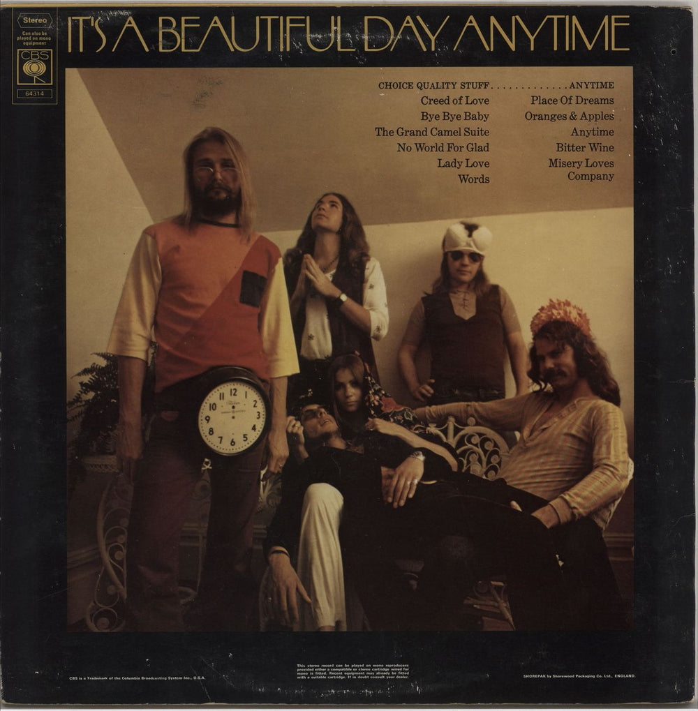 It's A Beautiful Day Choice Quality Stuff / Anytime UK vinyl LP album (LP record)