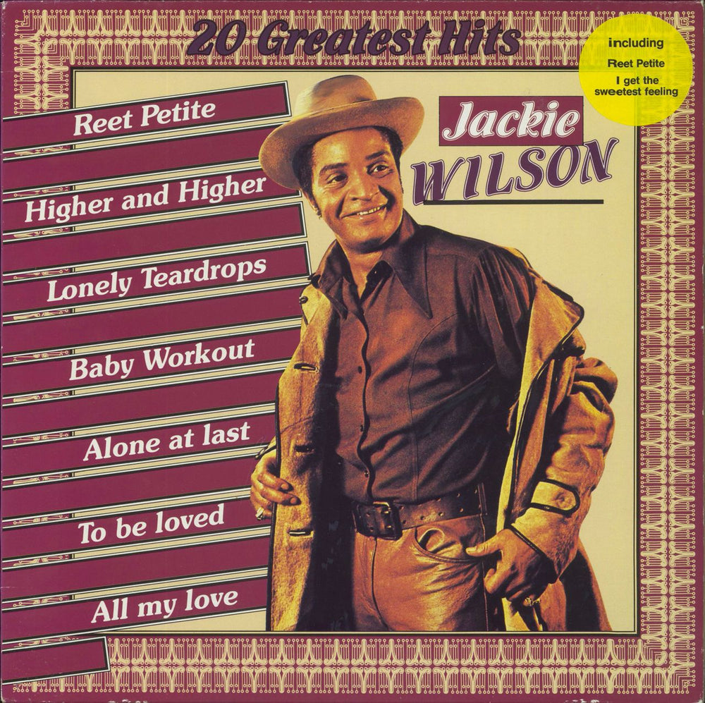 Jackie Wilson 20 Greatest Hits Belgian vinyl LP album (LP record) BRLP48