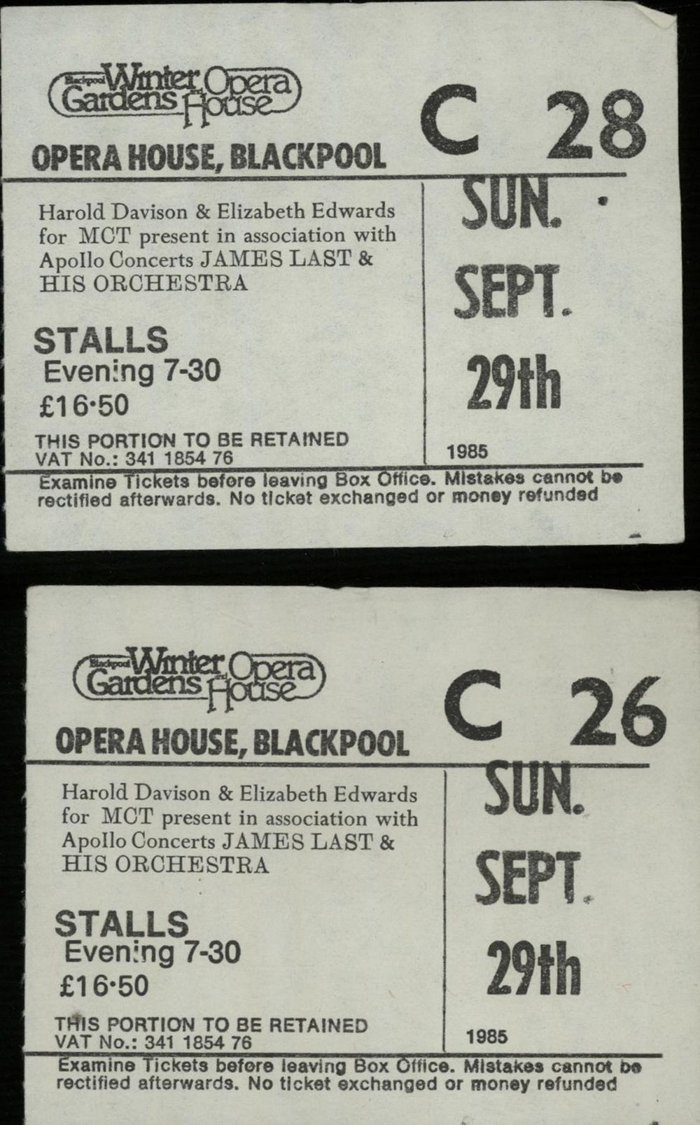 James Last In Concert + Ticket Stubs UK tour programme JLSTRIN647348