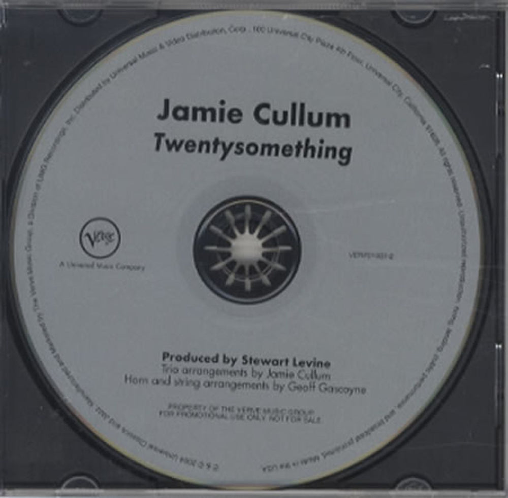 Jamie Cullum Twentysomething US Promo CD album (CDLP) VERF01307-2