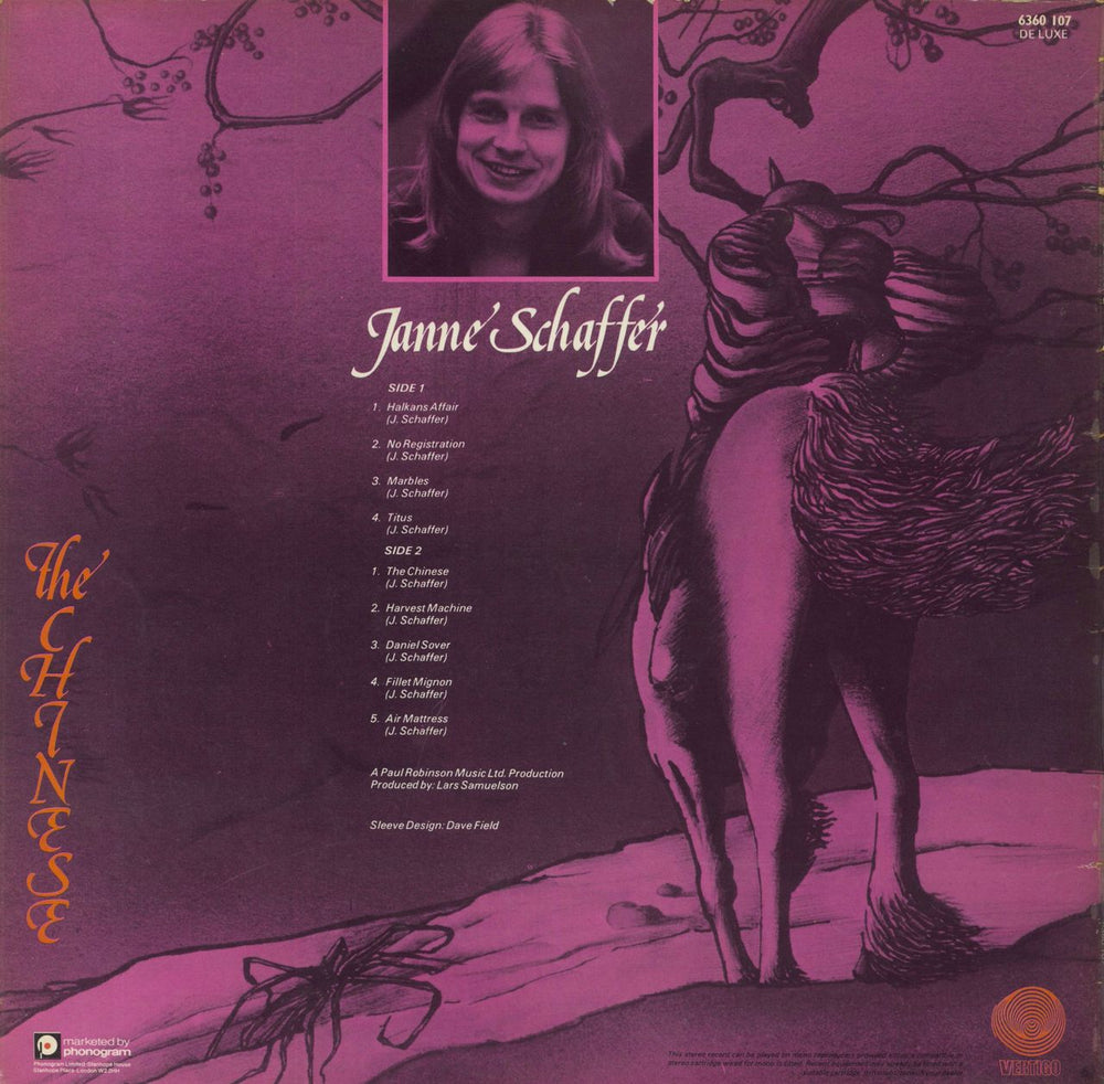 Janne Schaffer The Chinese - VG UK vinyl LP album (LP record)