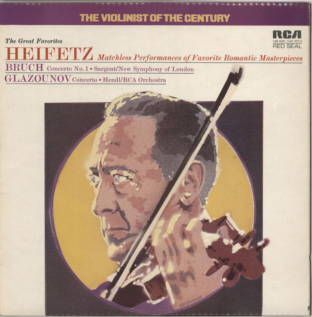 Jascha Heifetz Bruch: Concerto No. 1 / Glazounov: Concerto UK vinyl LP album (LP record) LSB4061