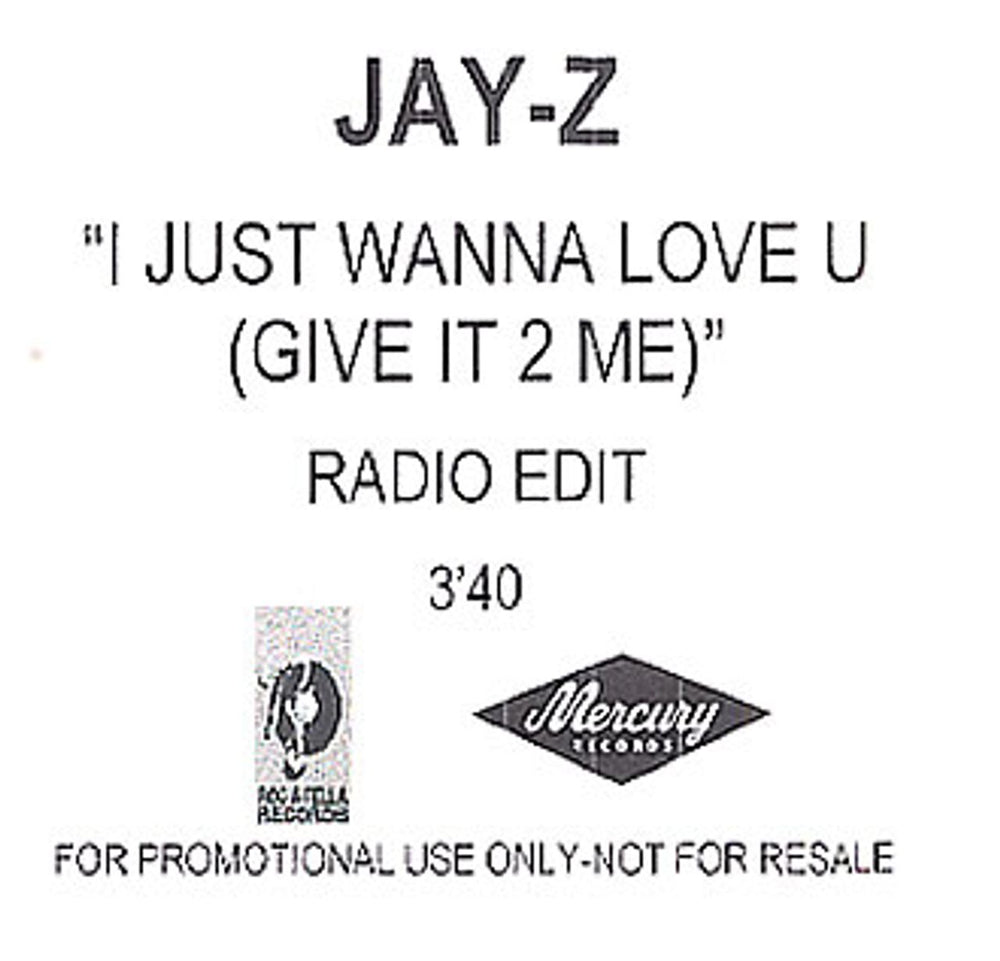 Jay-Z I Just Wanna Love U UK CD-R acetate CD-R ACETATE