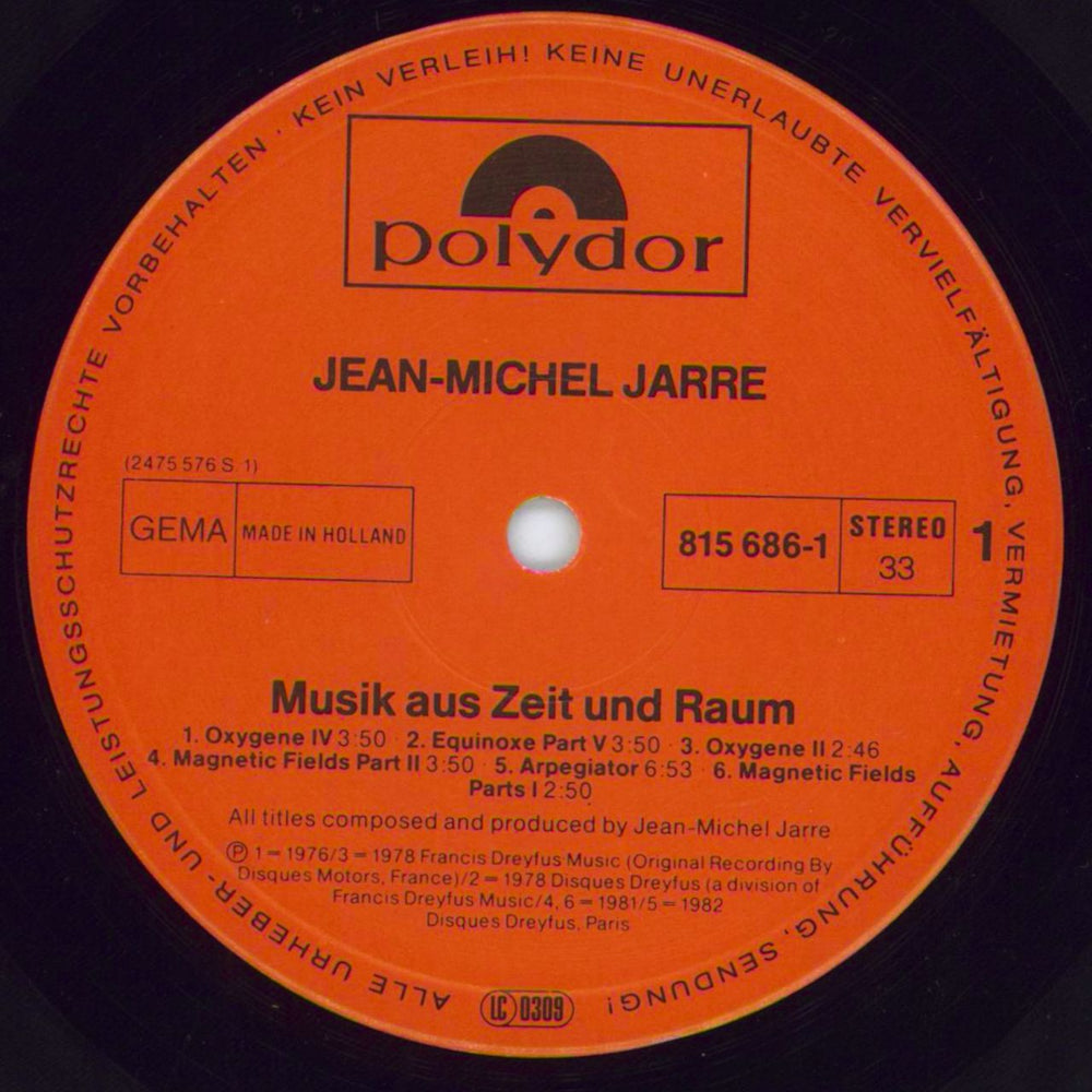 Jean-Michel Jarre Musik Aus Zeit Und Raum Dutch vinyl LP album (LP record) JMJLPMU356401