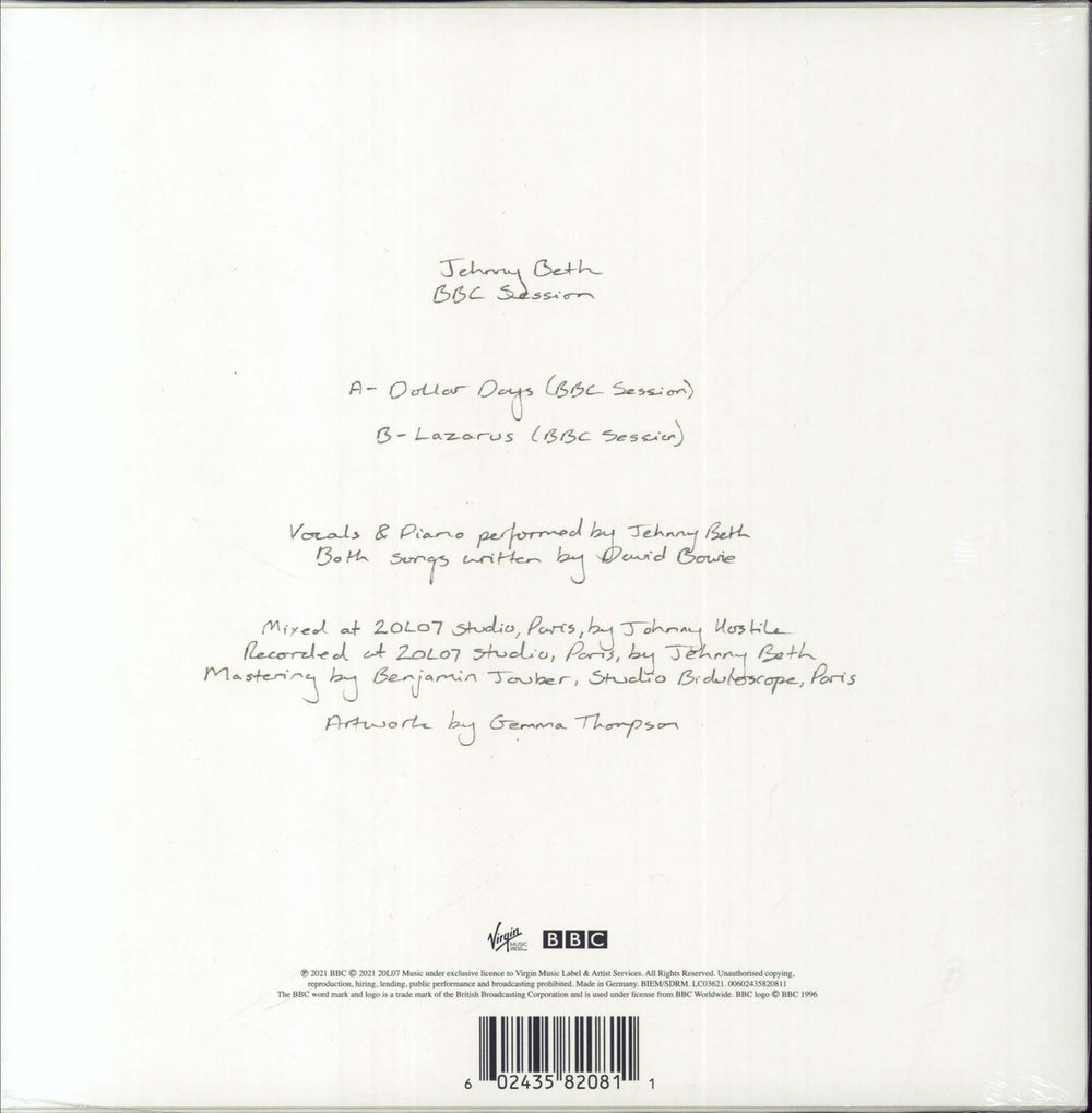 Jehnny Beth BBC Session - RSD21 - Sealed UK 7" vinyl single (7 inch record / 45) 602435820811