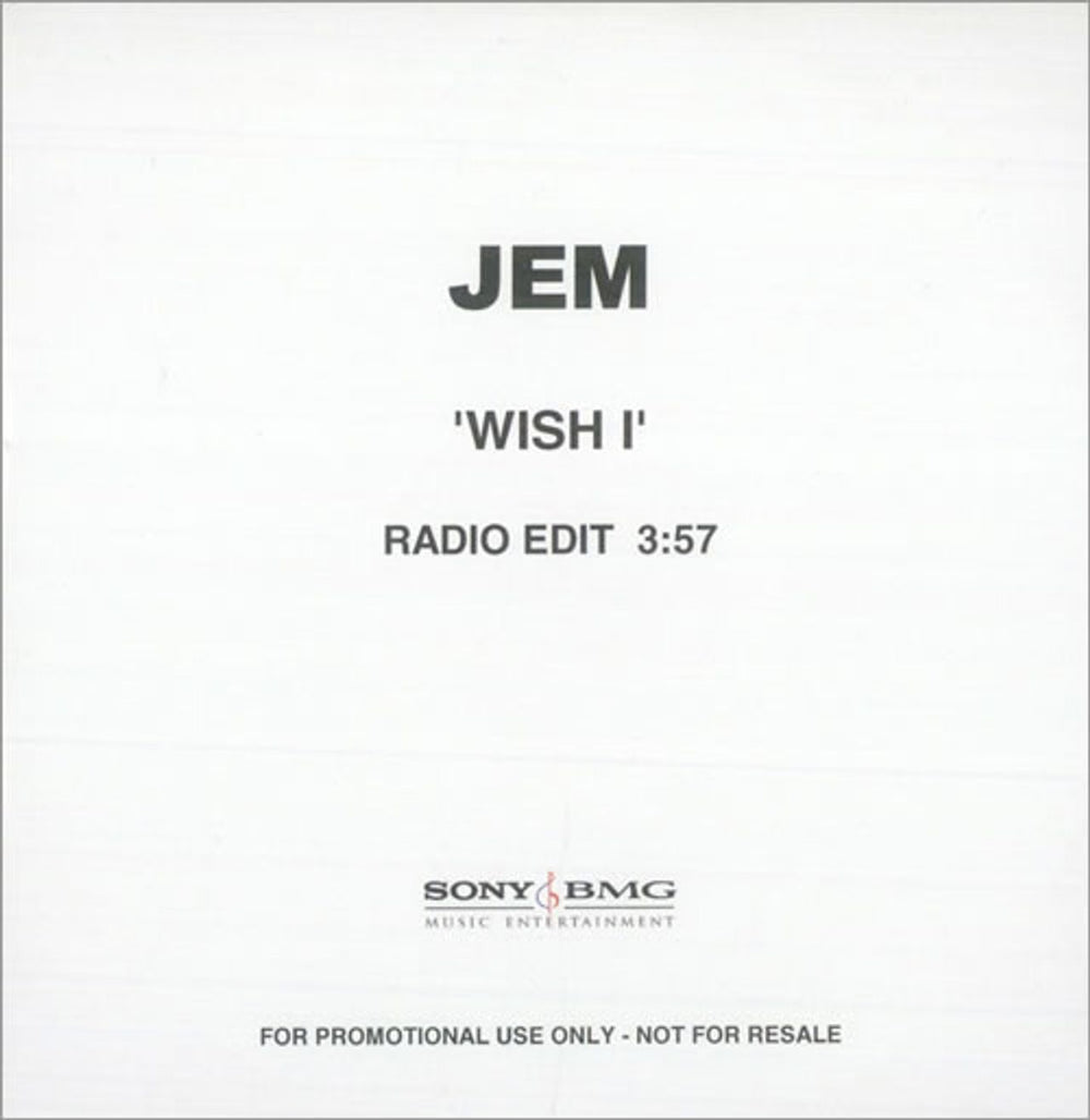 Jem Wish I UK Promo CD-R acetate CDR-ACETATE