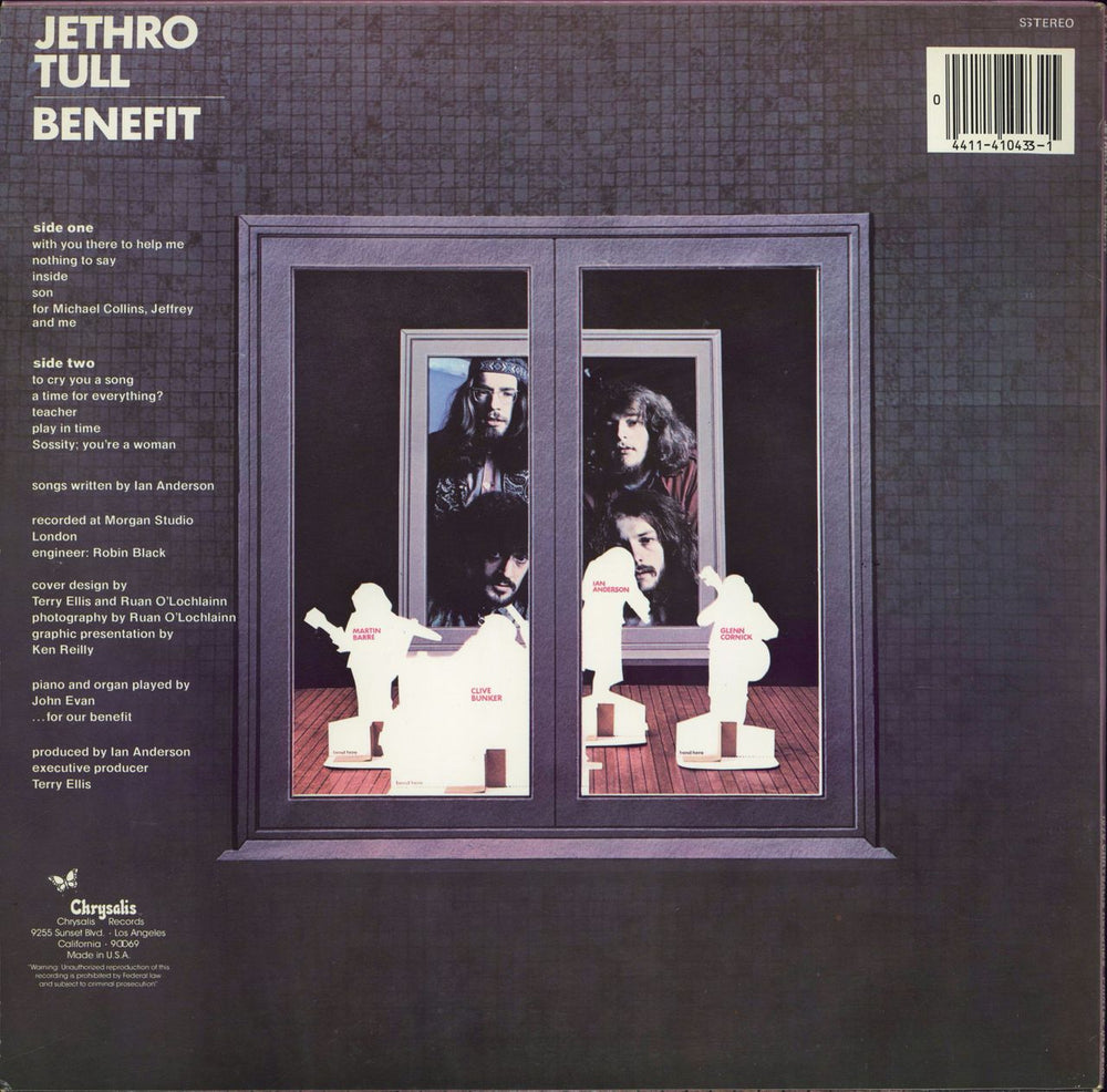 Jethro Tull Benefit US vinyl LP album (LP record) 044114104315