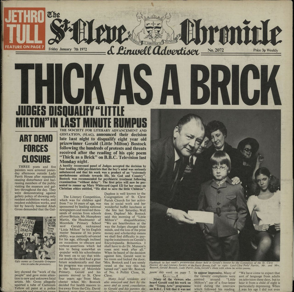 Jethro Tull Thick As A Brick US vinyl LP album (LP record) MS2072