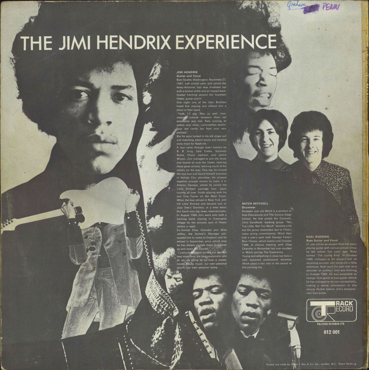 Jimi Hendrix Are You Experienced - 1st - VG - WOC UK Vinyl LP 
