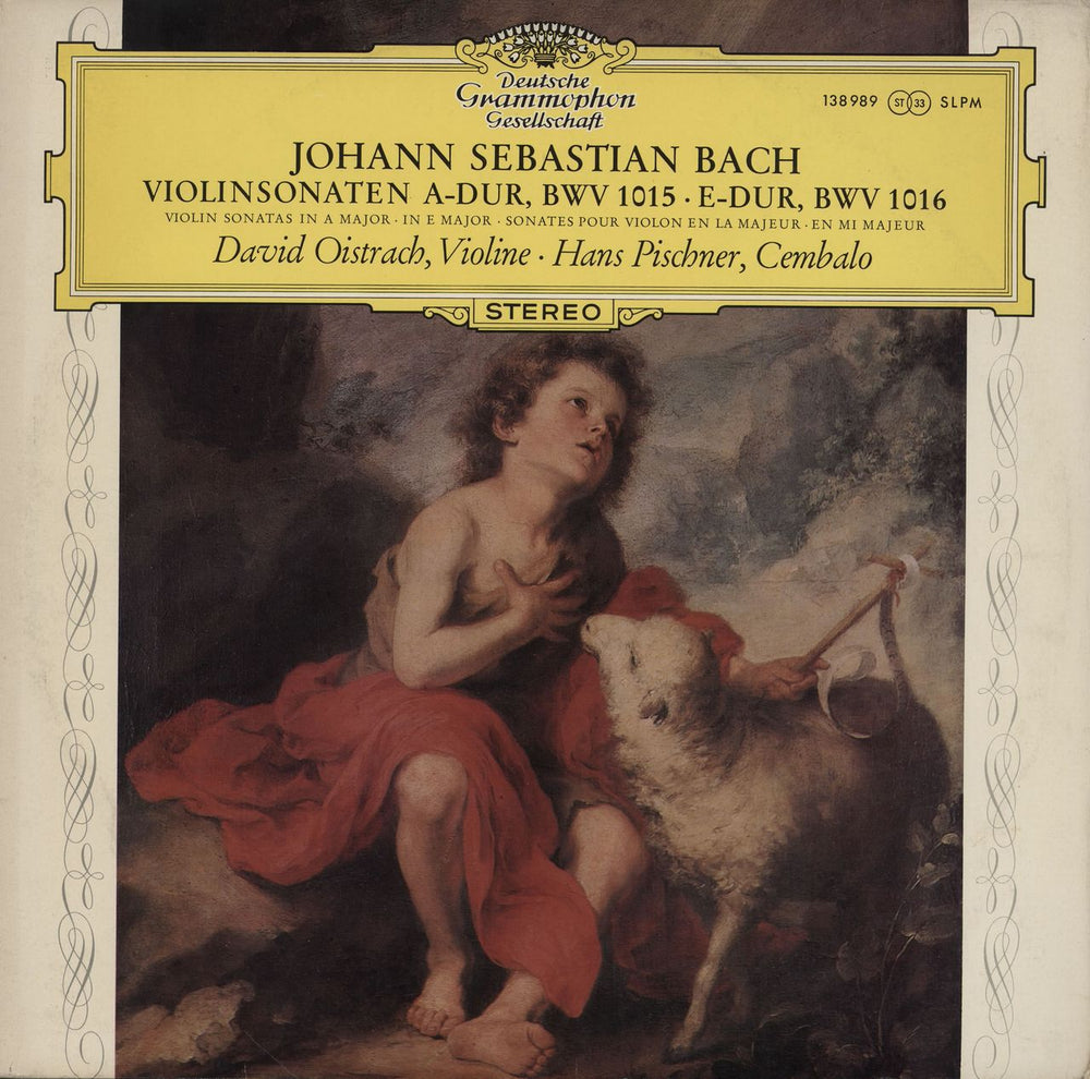 Johann Sebastian Bach Bach: Violinsonaten A-dur, BWV 1015 · E-dur, BWV 1016 German vinyl LP album (LP record) 138989