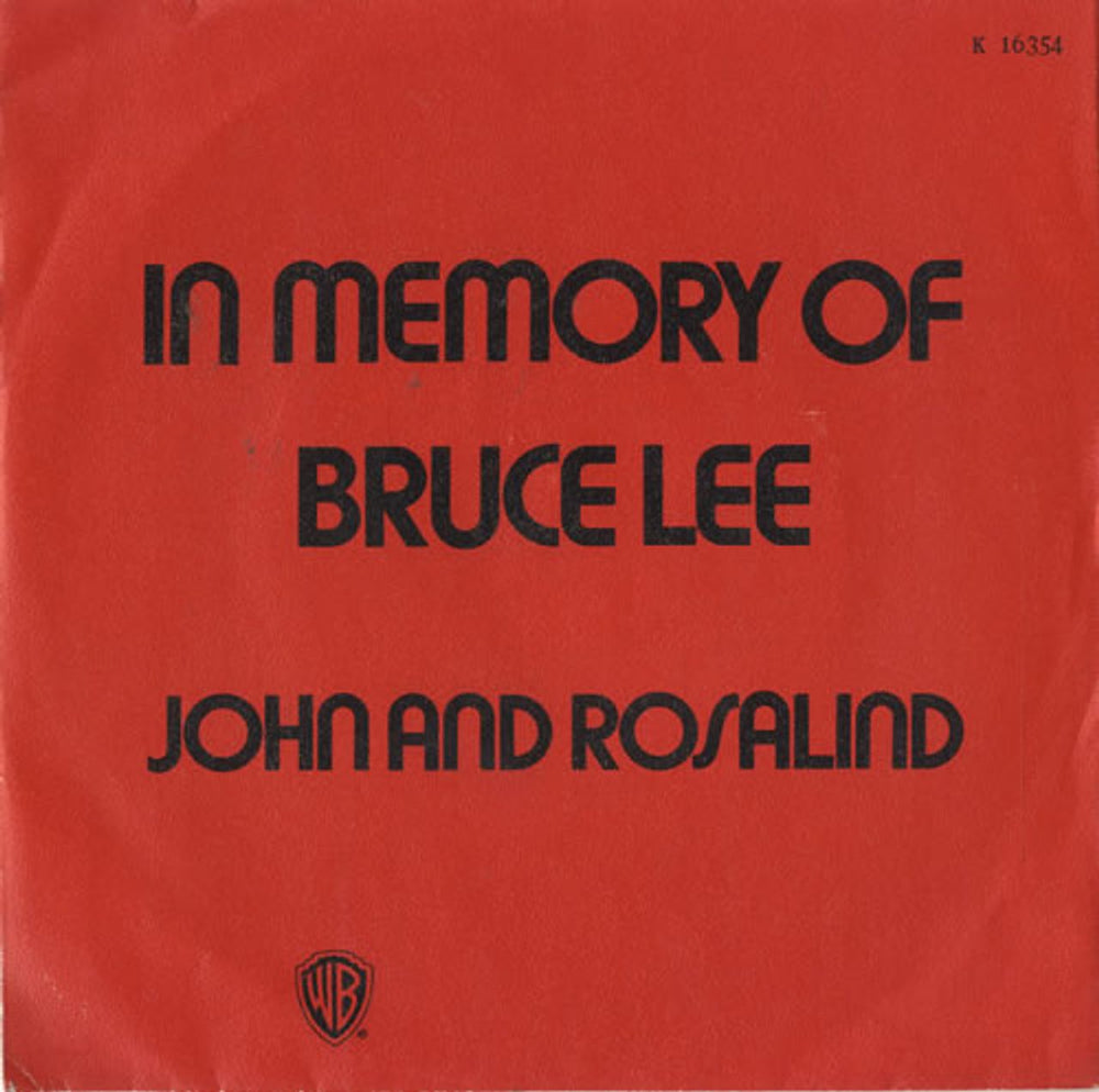 John And Rosalind In Memory Of Bruce Lee - P/S Dutch 7" vinyl single (7 inch record / 45) K16354