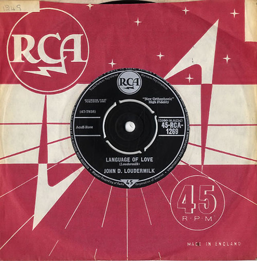 John D. Loudermilk Language Of Love UK 7" vinyl single (7 inch record / 45) 45-RCA-1269