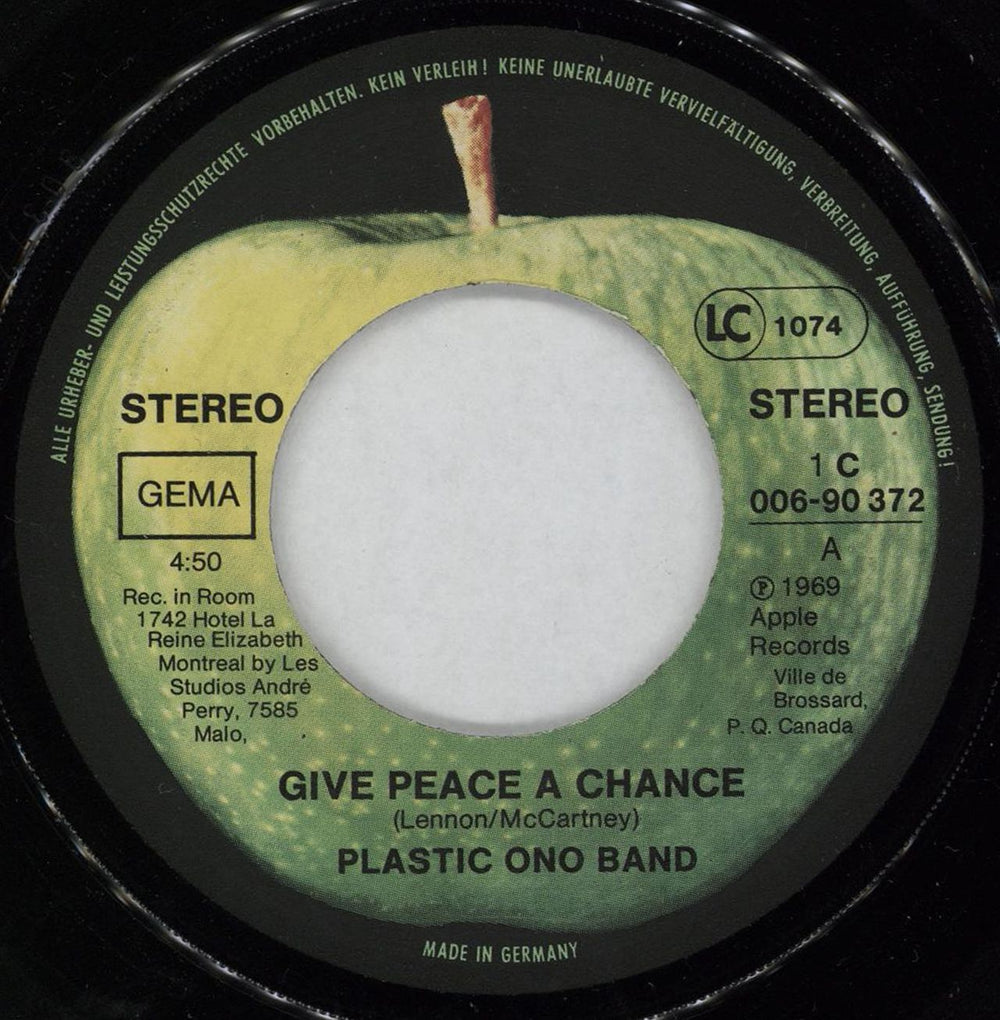 John Lennon Give Peace A Chance German 7" vinyl single (7 inch record / 45) LEN07GI173230