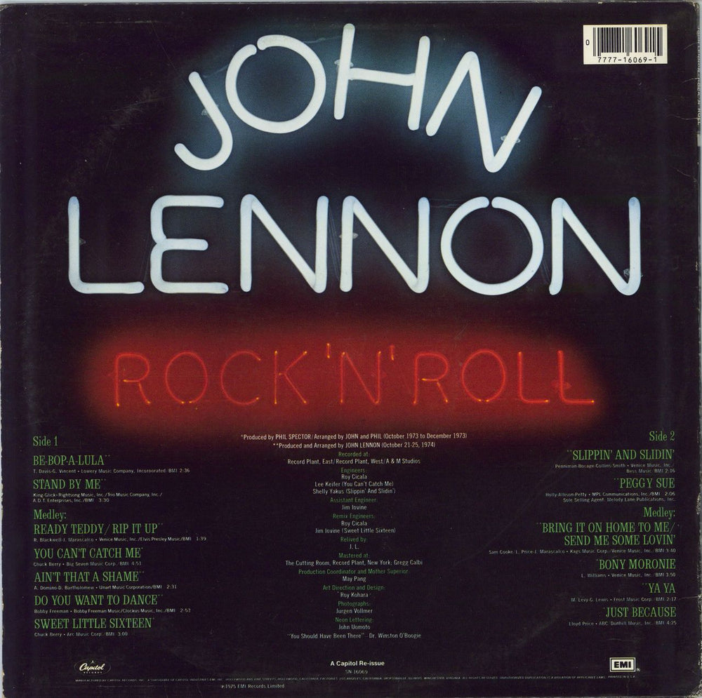 John Lennon Rock 'N' Roll US vinyl LP album (LP record) 077771606915