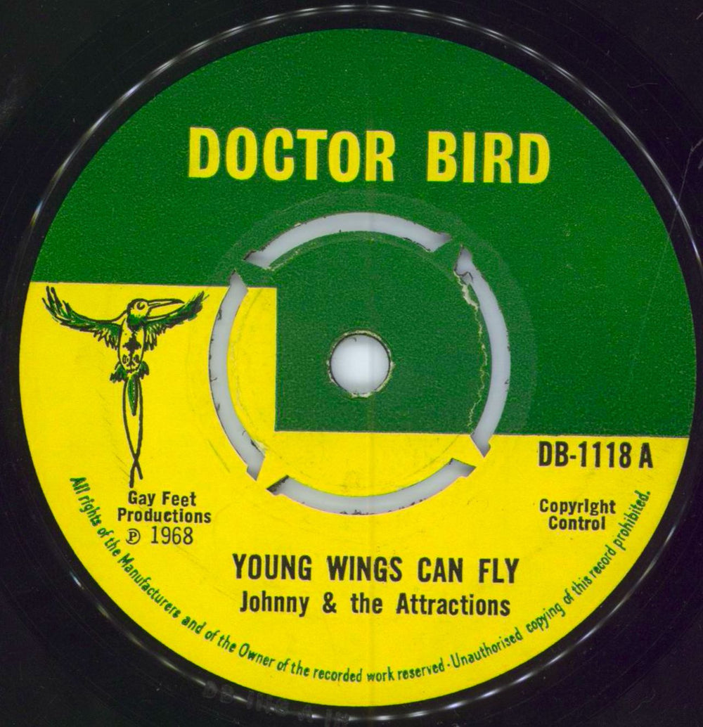 Johnny & The Attractions Young Wings Can Fly UK 7" vinyl single (7 inch record / 45) DB-1118