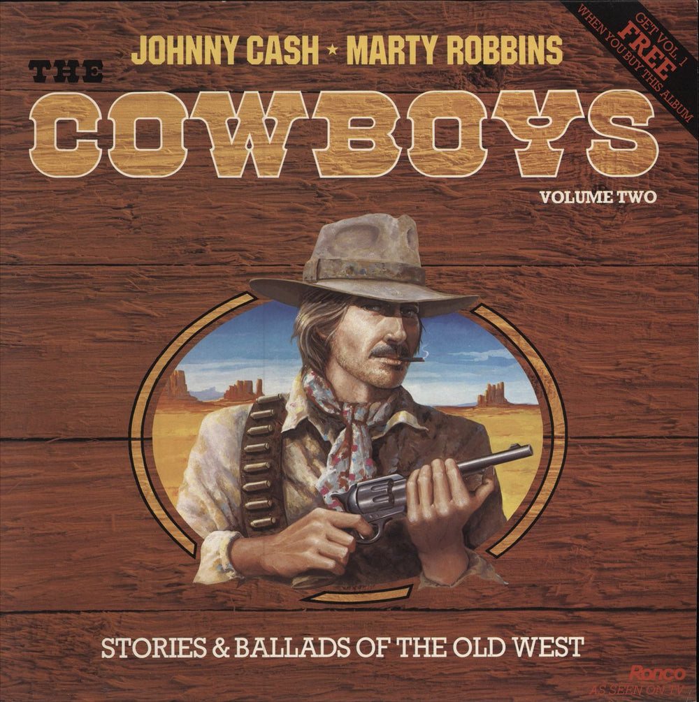 Johnny Cash The Cowboys - Volumes One/Two UK 2-LP vinyl record set (Double LP Album) RTL2070A/B