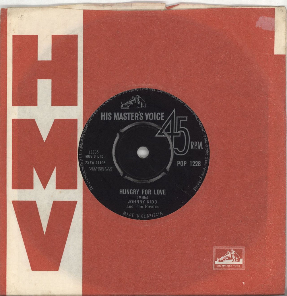 Johnny Kidd & The Pirates Hungry For Love UK 7" vinyl single (7 inch record / 45) POP1228