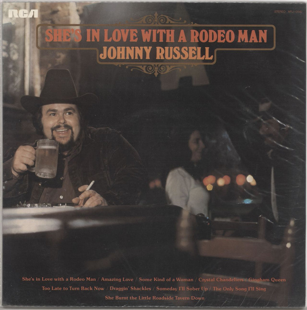 Johnny Russell She's In Love With A Rodeo Man UK vinyl LP album (LP record) AFL1-0542