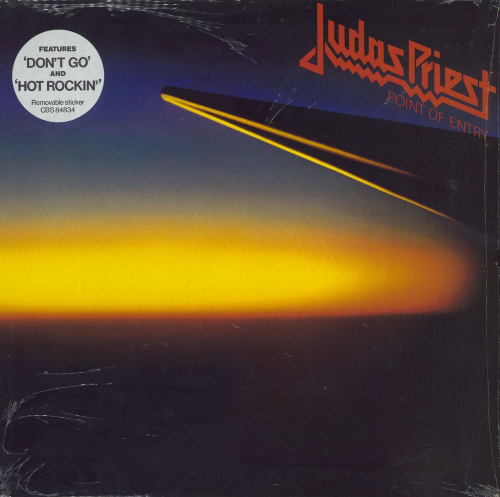 Judas Priest Point Of Entry + Stickered Sleeve & Merchadise Insert UK vinyl LP album (LP record) 84834