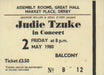 Judie Tzuke In Concert + Ticket Stub UK tour programme TZUTRIN679707