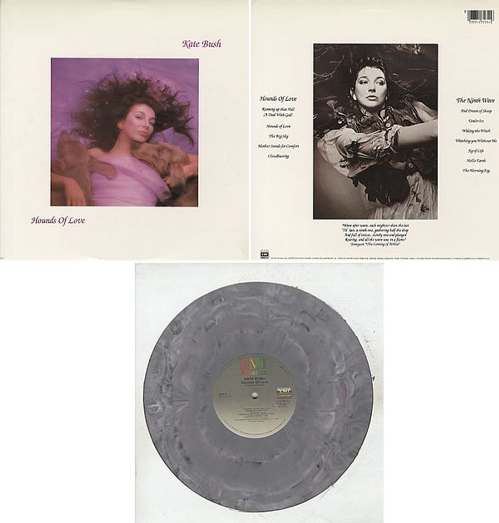 Kate Bush Hounds Of Love - Grey Marbled Vinyl US vinyl LP album (LP record) BUSLPHO06397