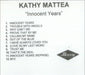 Kathy Mattea Innocent Years UK Promo CD-R acetate CD-R ACETATE