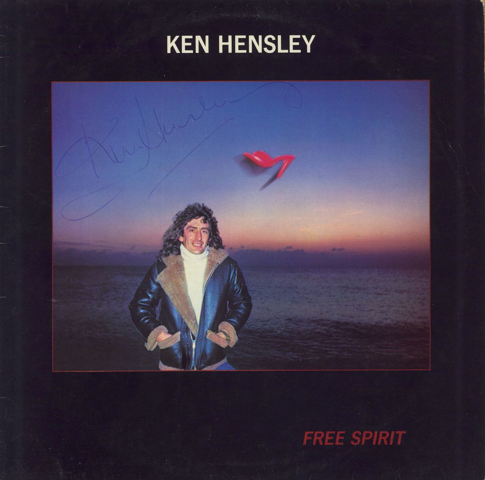 Ken Hensley Free Spirit - Autographed UK vinyl LP album (LP record) BRON533