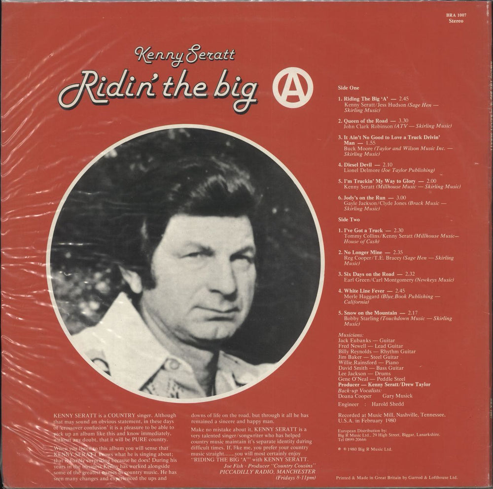 Kenny Seratt Ridin' The Big A UK vinyl LP album (LP record)