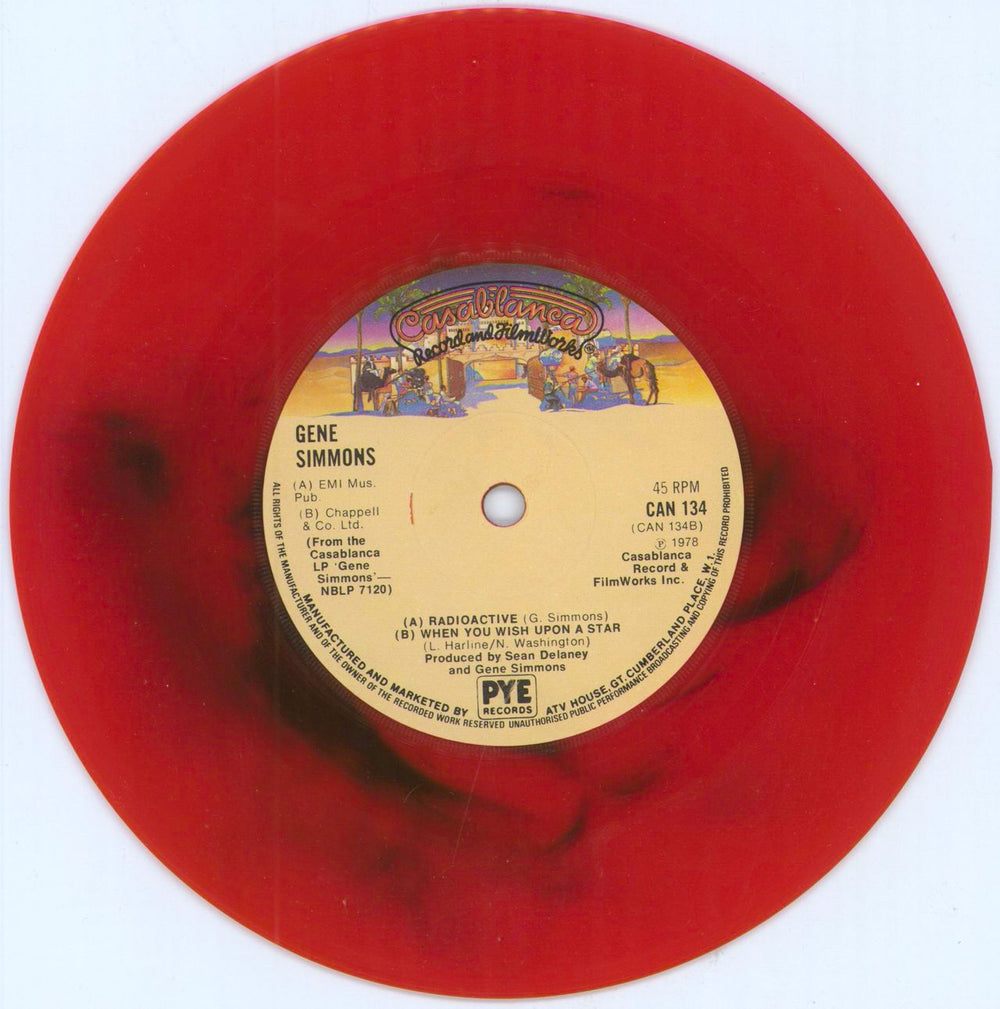 Kiss Radioactive - Mispressed Red & Black Vinyl UK 7" vinyl single (7 inch record / 45) KIS07RA789678