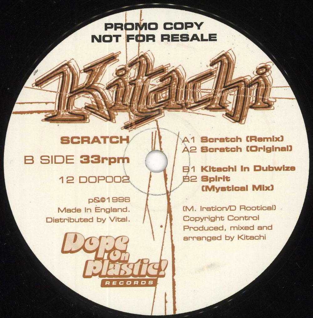 Kitachi Scratch UK Promo 12" vinyl single (12 inch record / Maxi-single)