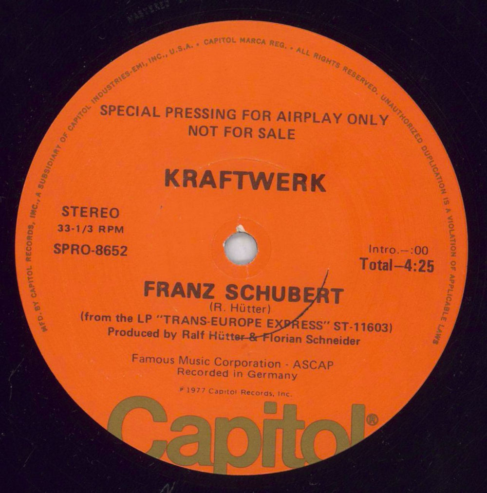 Kraftwerk Trans-metal Express US Promo 12" vinyl single (12 inch record / Maxi-single)