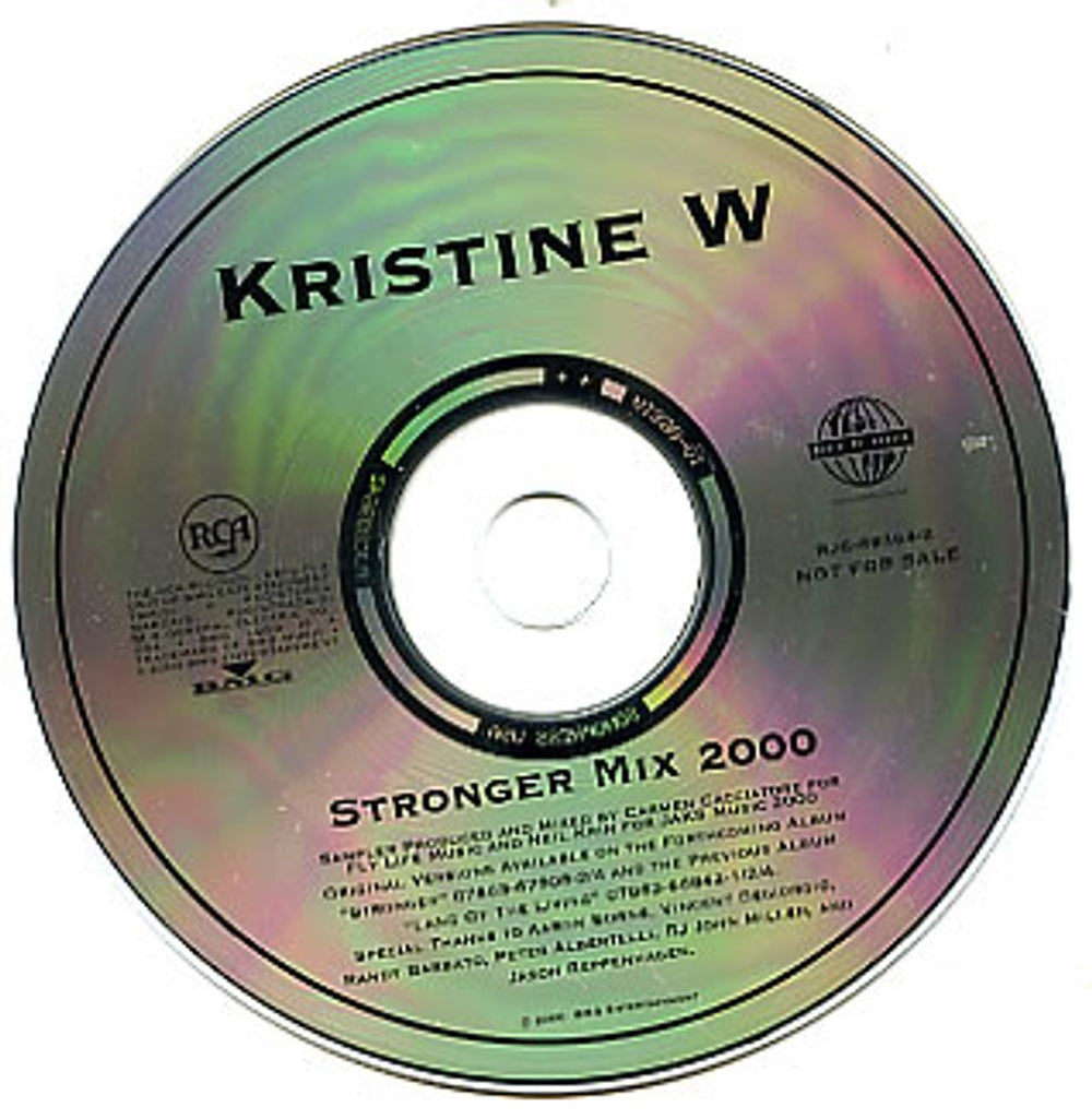 Kristine W Stronger Mix 2000 US Promo CD single (CD5 / 5") RJC-69364-2