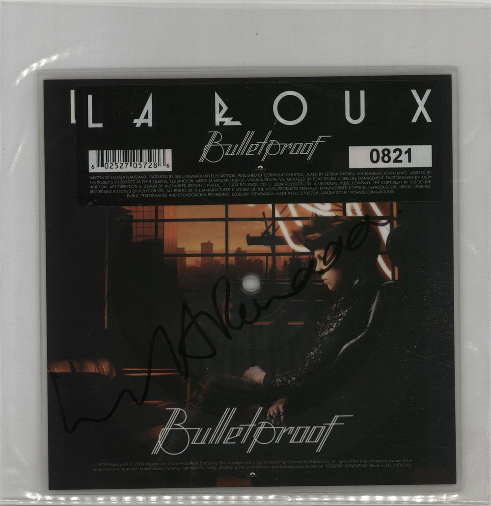 La Roux Bulletproof - Autographed UK shaped picture disc (picture disc vinyl record) 2705728