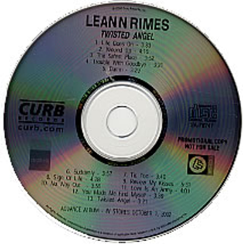 Leann Rimes Twisted Angel US Promo CD album (CDLP) 2A-78747