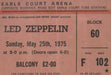 Led Zeppelin Earl's Court 75 + 25th Ticket UK tour programme