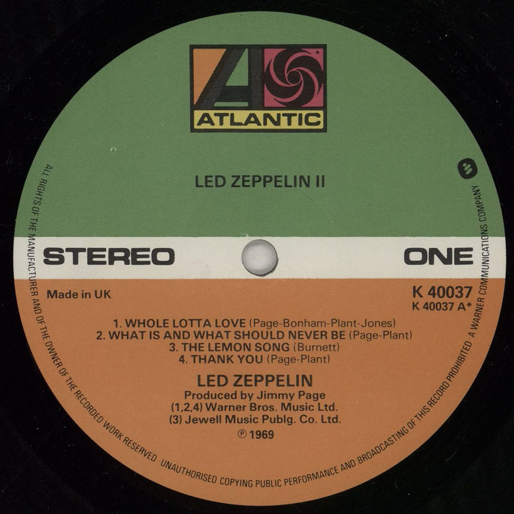 Led Zeppelin Led Zeppelin II - 7th UK vinyl LP album (LP record) ZEPLPLE761700