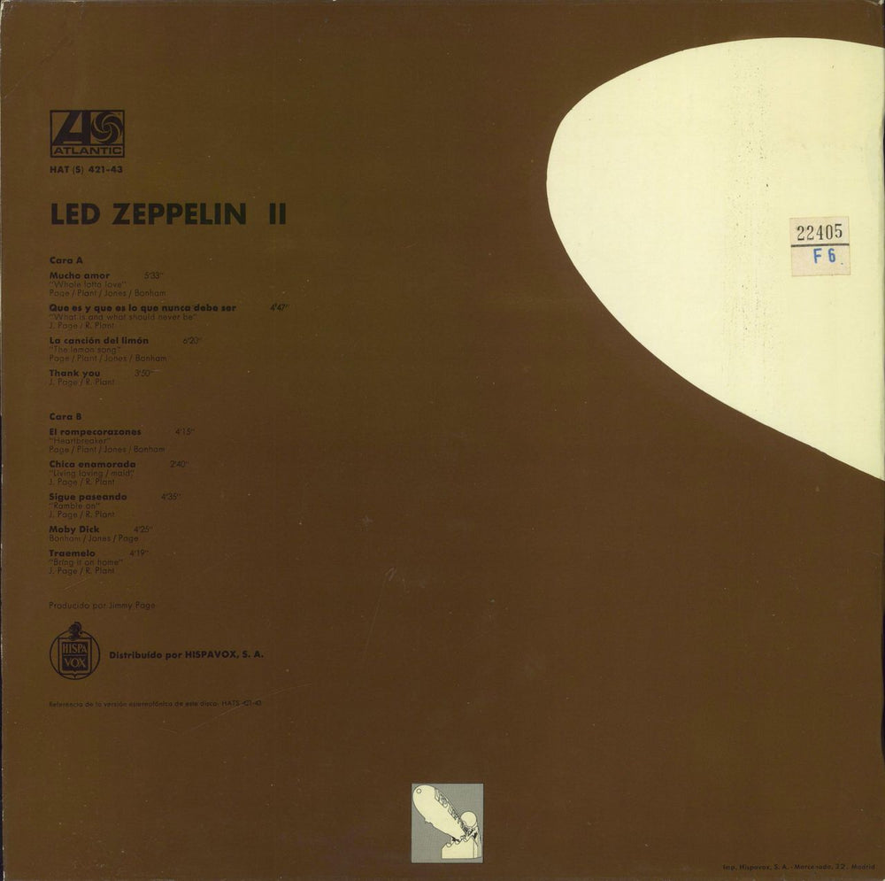 Led Zeppelin Led Zeppelin II Spanish vinyl LP album (LP record)