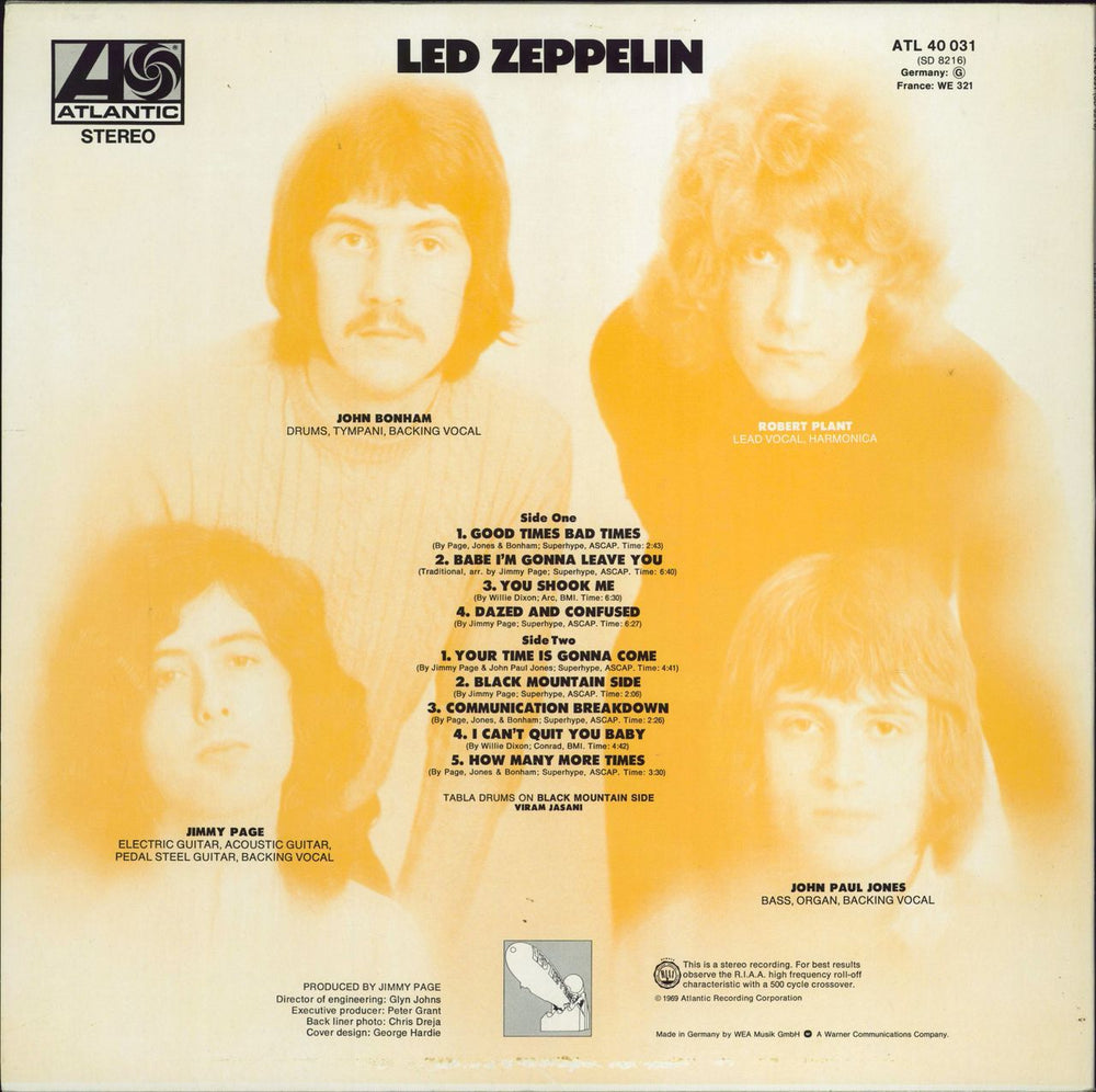 Led Zeppelin Led Zeppelin - Non barcoded - EX German vinyl LP album (LP record) 075678152511