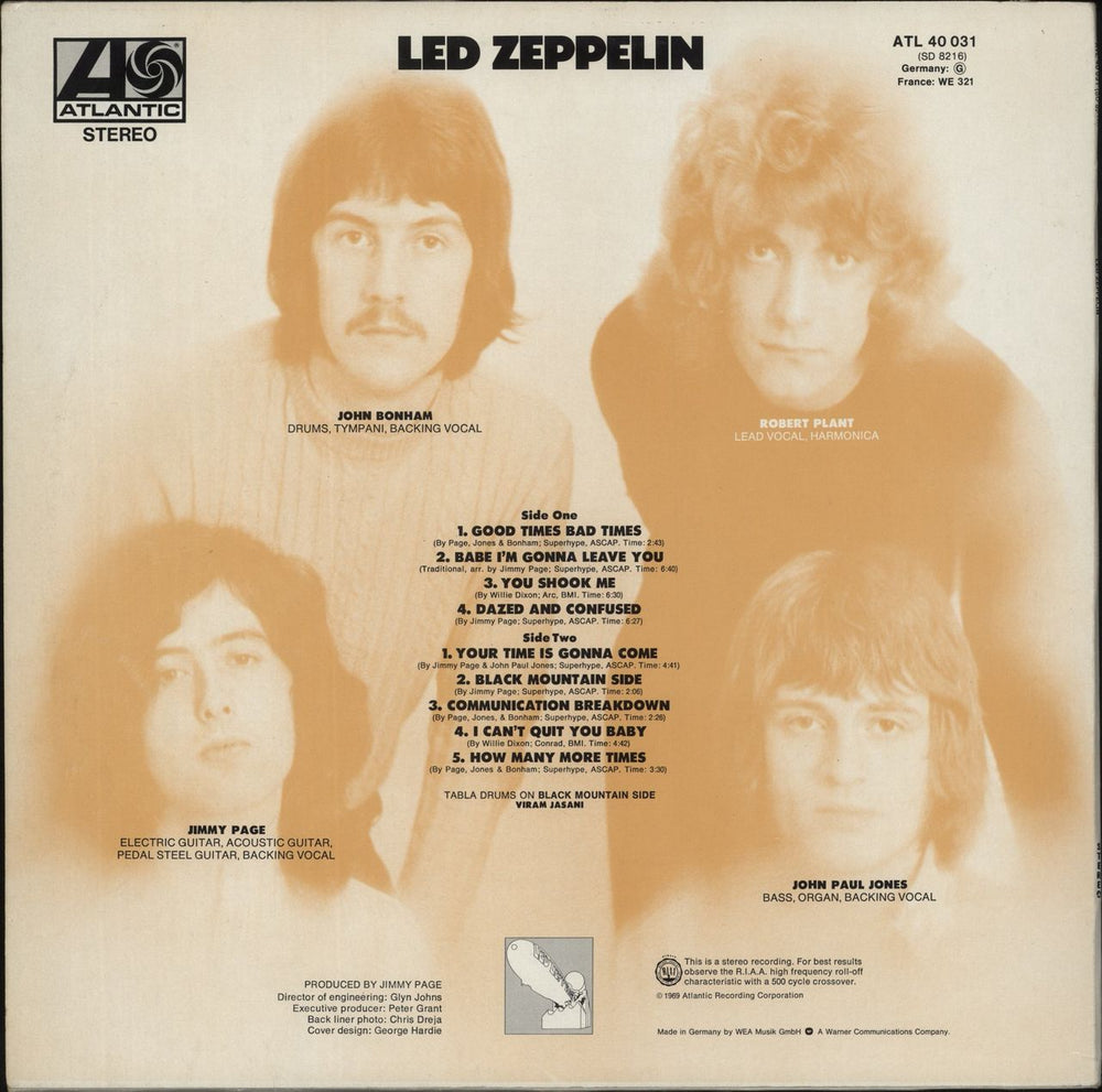 Led Zeppelin Led Zeppelin - Non barcoded German vinyl LP album (LP record) 075678152511