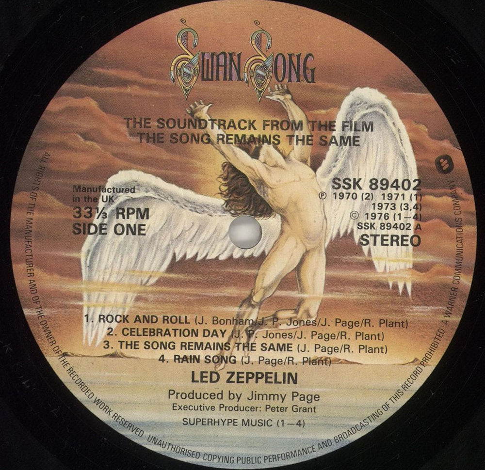 Led Zeppelin The Song Remains The Same - 2nd - EX UK 2-LP vinyl record set (Double LP Album) ZEP2LTH749587