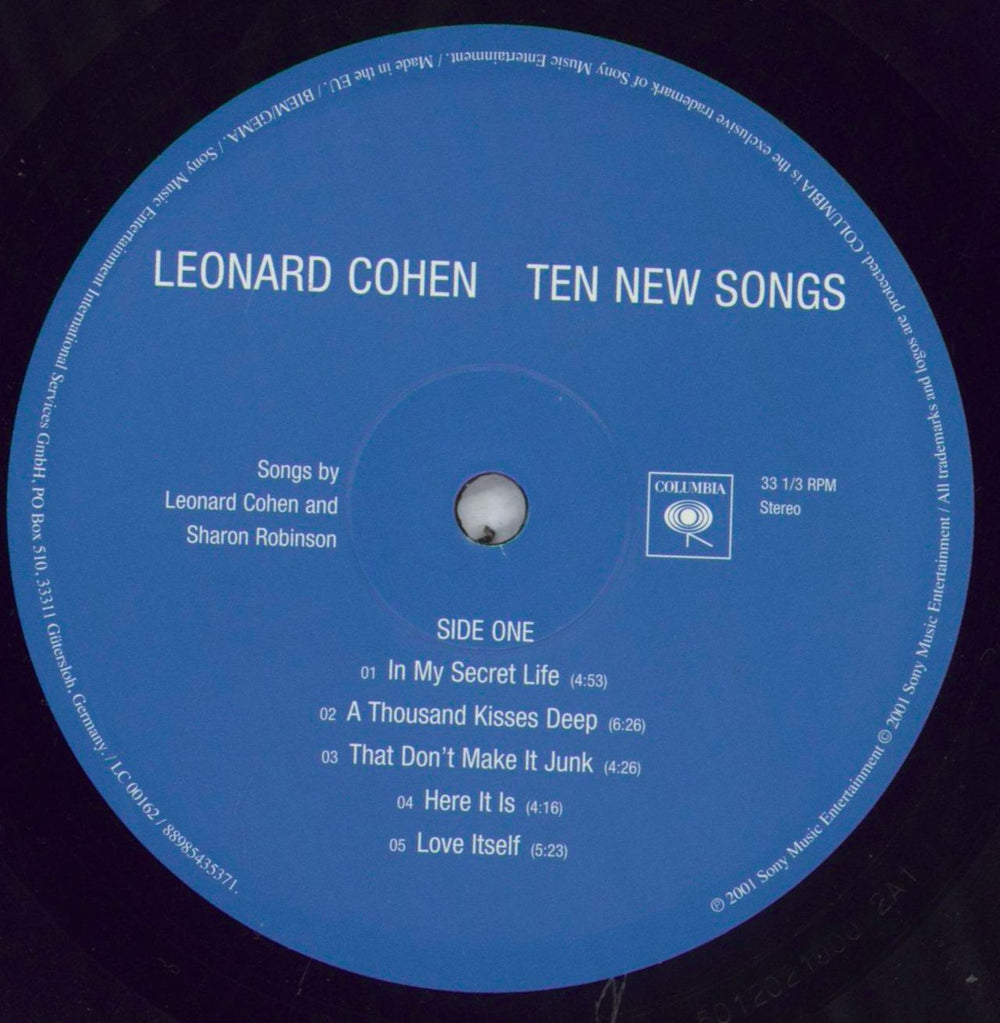 Leonard Cohen Ten New Songs - 180gm Vinyl UK Vinyl LP — RareVinyl.com