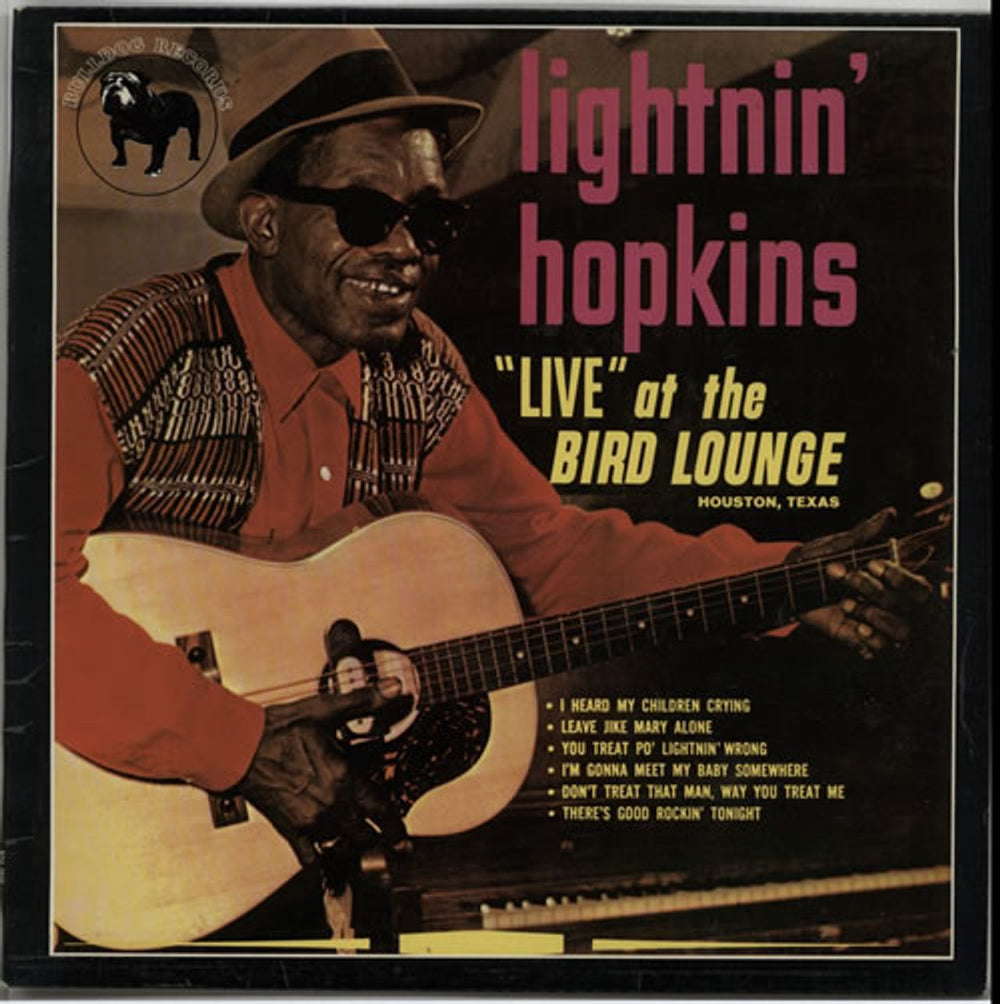 Lightnin' Hopkins Live At The Bird Lounge UK vinyl LP album (LP record) BDL1010