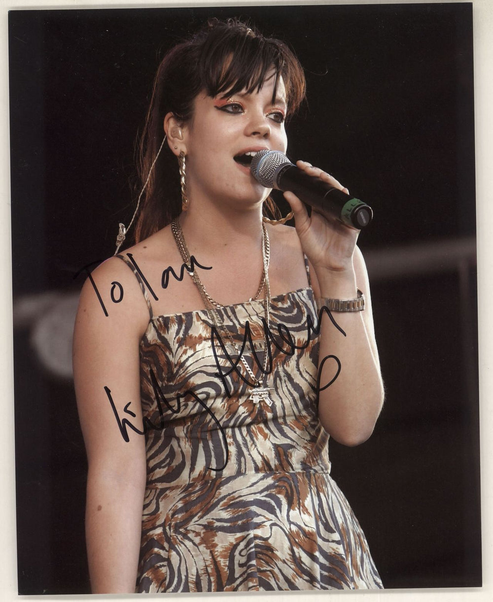 Lily Allen Autographed Photograph UK photograph SIGNED PHOTO