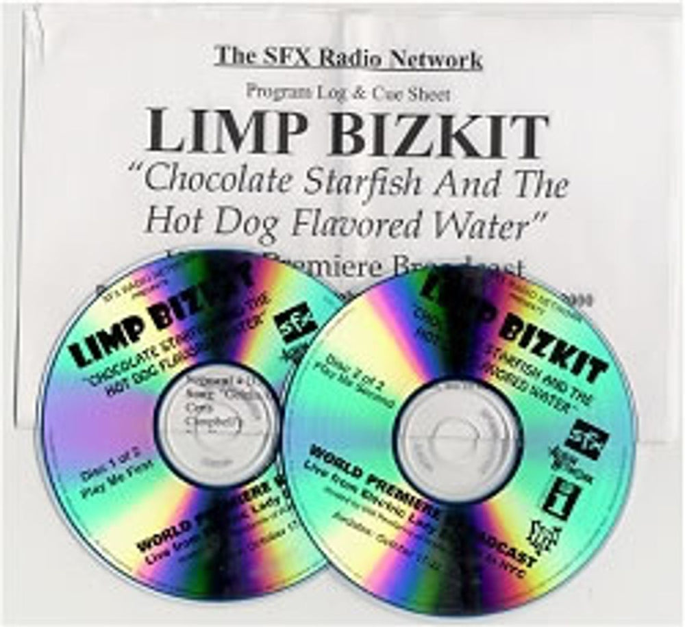 Limp Bizkit Chocolate Starfish & The Hot Dog Flavoured Water US 2 CD album set (Double CD) OCTOBER 22 2000