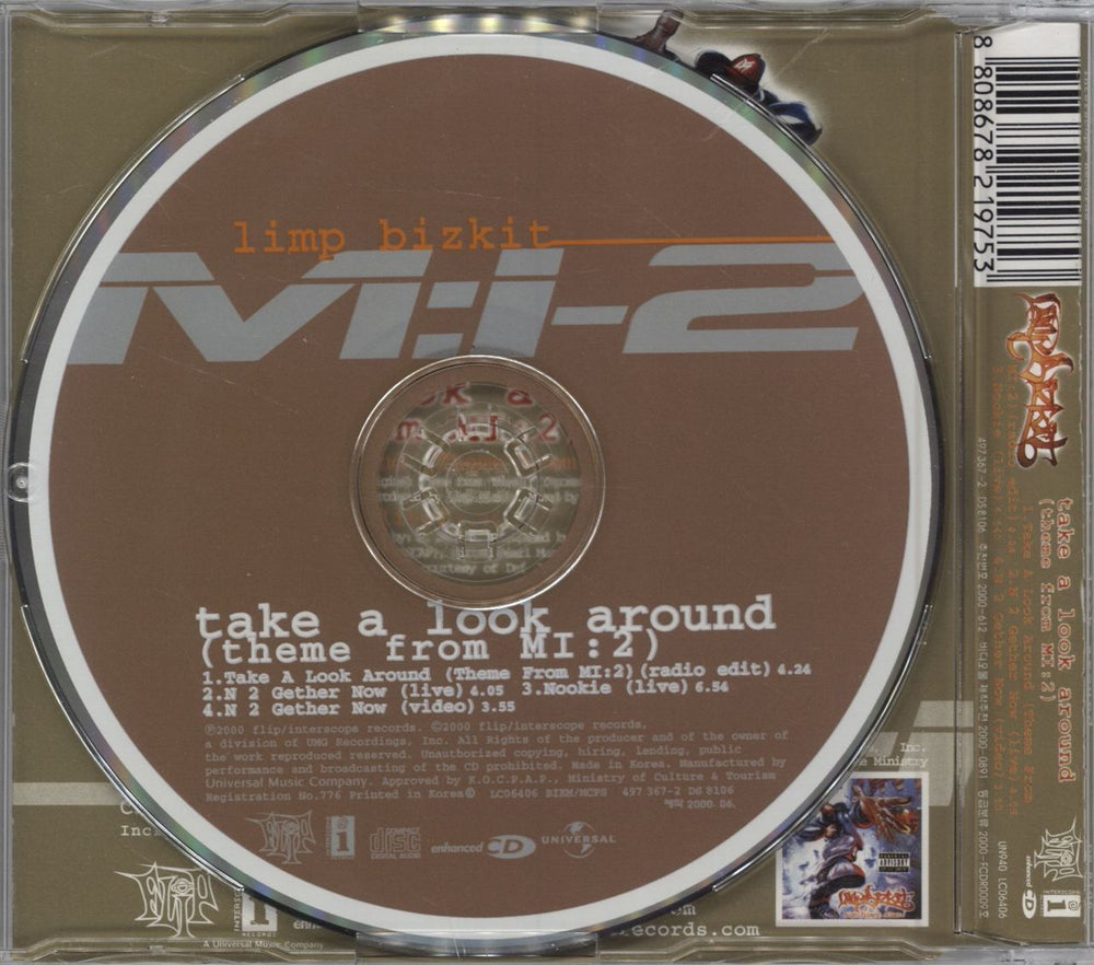 Limp Bizkit Take A Look Around Korean CD single (CD5 / 5")